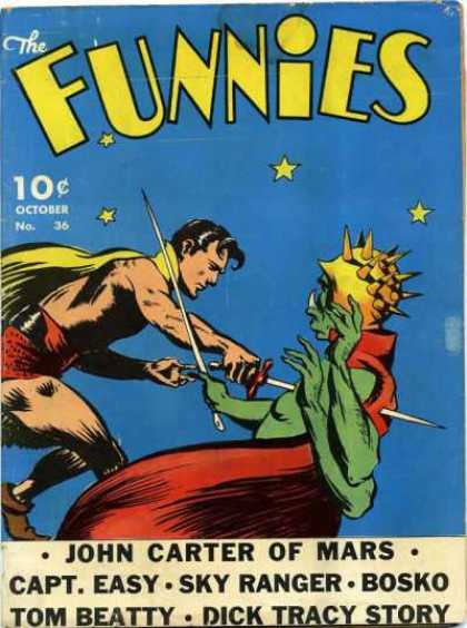 Funnies 36 - John Carter Of Mars - Sky Ranger - Bosko - Dick Tracy - Capt Easy