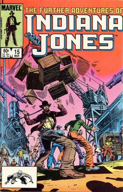 Further Adventures of Indiana Jones 15 - Marvel - Lash - Boxes - Battle - Gun