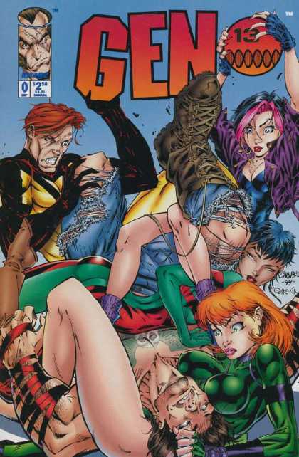 Gen13 0 - Ball - Boot - Torn Jeans - Redhead - Pink Hair - Alex Garner