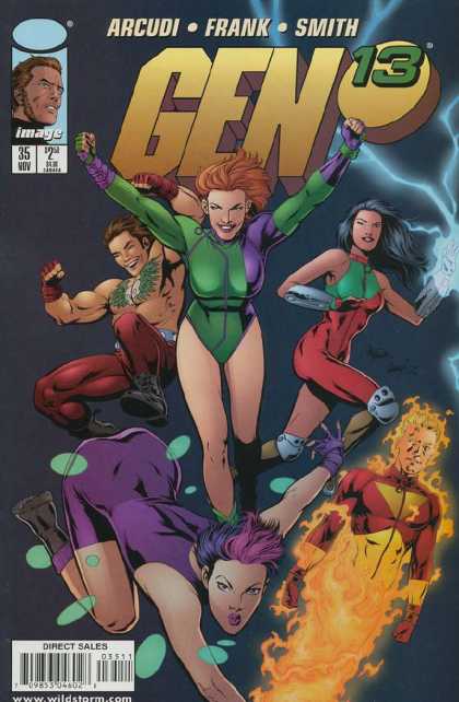 Gen13 35 - Gen 13 - Woman - Green - Purple - Fire - Gary Frank