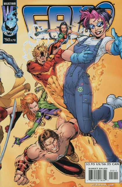Gen13 50 - Wildstorm - Blue Overalls - Pink Hair - Feather - White Shirt - Ed Benes