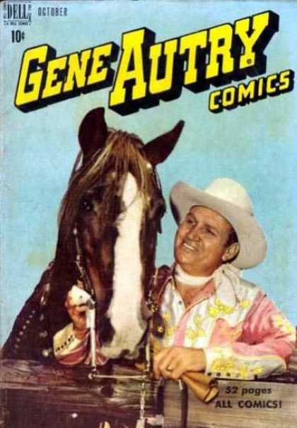 Gene Autry Comics 32 - Horse - Dell - 52 Pages - Cowboy Hat - Fence