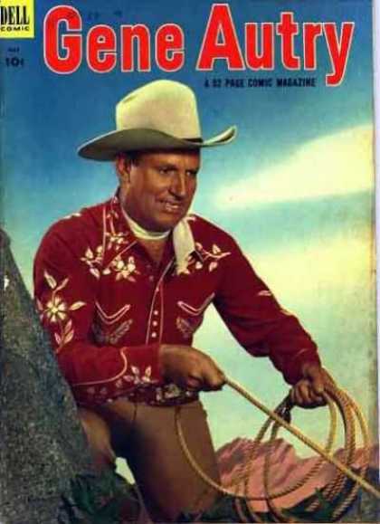 Gene Autry Comics 75 - Dell - Cowboy - Lasso - Mountain - Hat