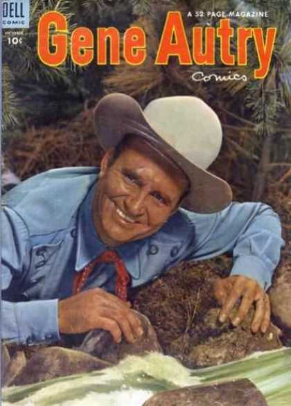 Gene Autry Comics 80 - Cowboy - Beige Hat - Boulders - Neck Bandana - Outdoors