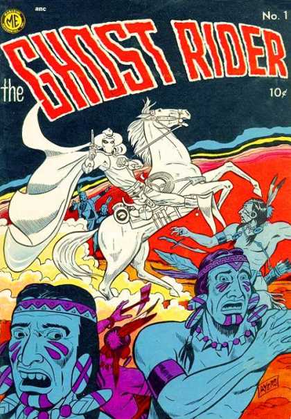 Ghost Rider (1951) 1 - Cowboy - Indians - Horse - Frightened - Tomahawk