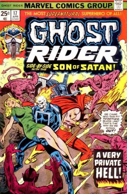 Ghost Rider 17 - Son Of Satan - Marvel Comics Group - Approved By The Comics Code Authority - 17 Apr - Side By Side - Mark Texeira, Richard Buckler