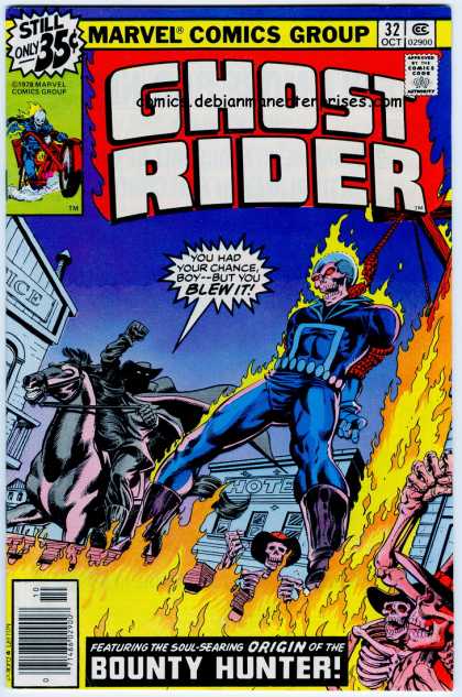 Ghost Rider 32 - Ghost Rider - You Had Your Chance Boy -- But You Blew It - Bounty-hunter - On Fire - Horeman - Bob Layton, Bret Blevins