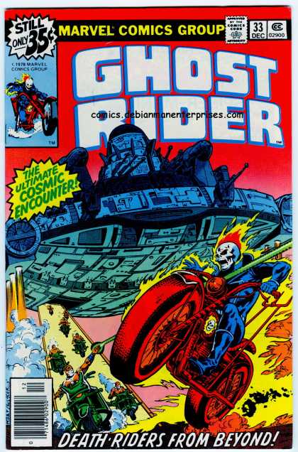 Ghost Rider 33 - Marvel - 35 Cents - December - Death Riders From Beyond - Motorcycle - Bob Wiacek, Bret Blevins