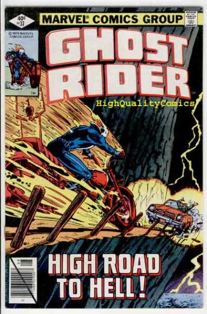 Ghost Rider 37 - Car - Marvel Comics Group - Approved By The Comics Code - Superhero - High Road To Hell - Bob Wiacek, Bret Blevins