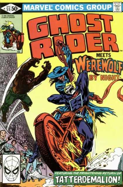 Ghost Rider 55 - Werewolf - Meets Werewolf By Night - Tatterdemalion - Motorcycle - Stadium - Salvador Larroca