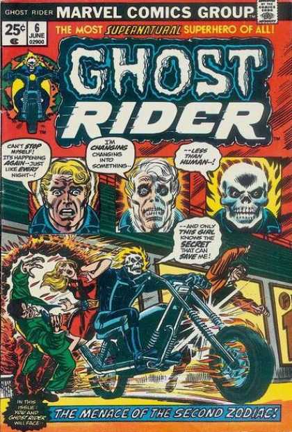 Ghost Rider 6 - Motorcycle - Supernatural - Superhero - Menace Of The Second Zodiac - Changing - Dick Ayers, Richard Corben