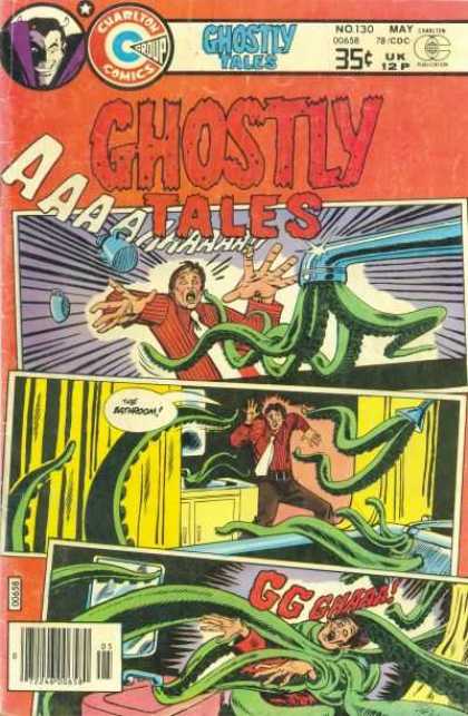Charlton Comics - Monster - Bathrom - Mirror - May Ghostly Tales 130 - Charlton Comics - Monster - Bathrom - Mirror - May