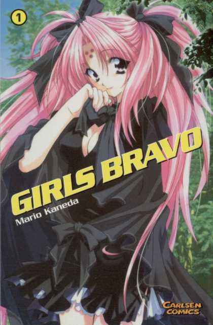 Girls Bravo 1 - Pink Hair - Girls - Eyes - Dress - Bushes