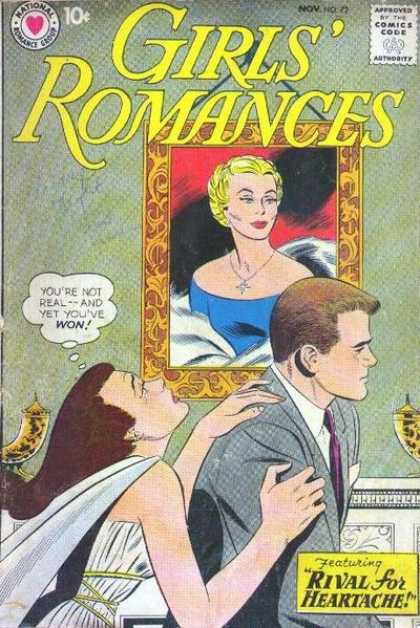 Girls' Romances 72 - Picture - Rival For Heartache - Brunette - Pretty Girl - Guy