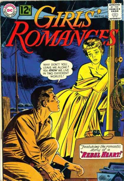 Rebel Heart - Dc - Speech Bubble - July - 12 Cents Girls' Romances 85 - Rebel Heart - Dc - Speech Bubble - July - 12 Cents