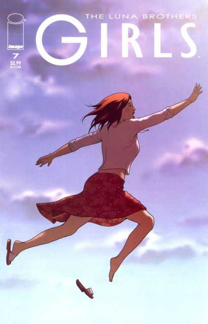 Girls 7 - Sky - Female - Jumping - Skirt - Clouds - Jonathan Luna