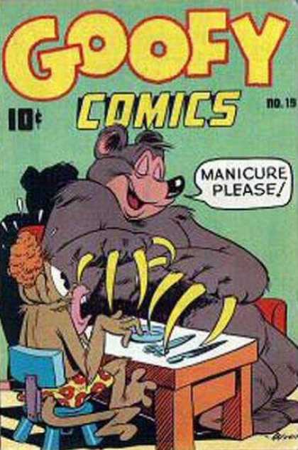 Manicure Please - Monkey - Bear - Claws - Boxers Goofy Comics 19 - Manicure Please - Monkey - Bear - Claws - Boxers