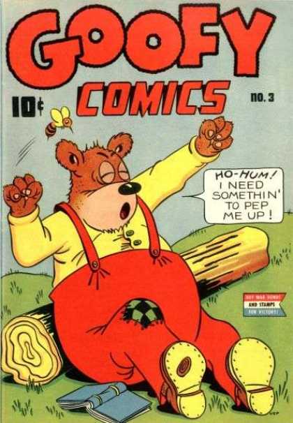 Goofy Comics 3 - Bear - Bee - Grass - Book - I Need Somethin To Pep Me Up