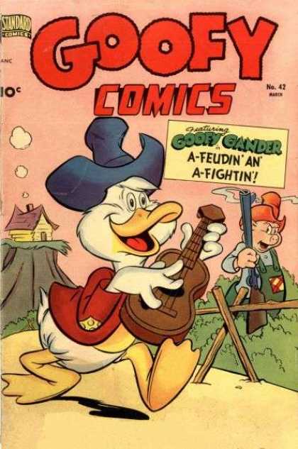 Standard Comics - Cowboy Hat - A-feudin An A-fightin - 10 Cents - Guitar Goofy Comics 42 - Standard Comics - Cowboy Hat - A-feudin An A-fightin - 10 Cents - Guitar