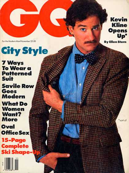 GQ - November 1987 - Kevin Kline