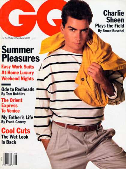 GQ - June 1988 - Charlie Sheen