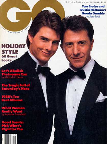 GQ - December 1988 - Tom Cruise and Dustin Hoffman