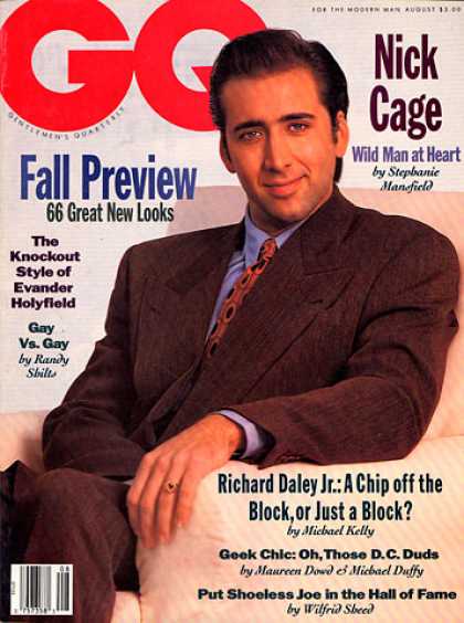 GQ - August 1990 - Nick Cage
