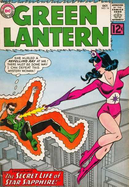Green Lantern (1960) 16 - Green Lantern - Repelling Ray - Mystery Woman - Star Sapphire - Superman - Murphy Anderson