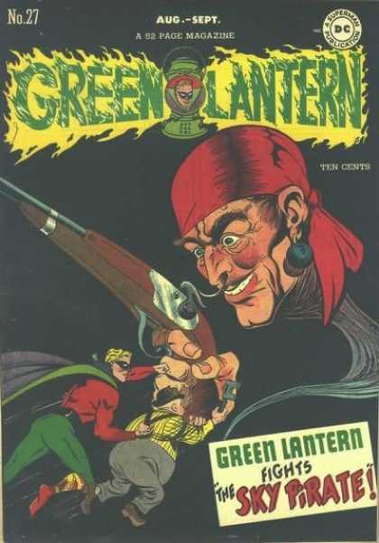 Green Lantern 27 - Gun - Sky - Pirate - 10 Cents - Bullet