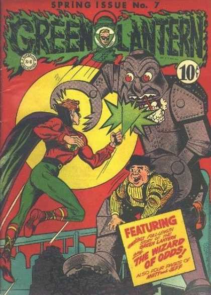 Green Lantern 7 - Spring Issue No 7 - Yellow Striped Shirt - Robot - The Wizard Of Odds - Yellow Moon - Martin Nodell