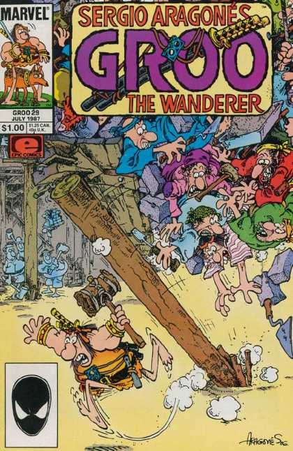 Groo the Wanderer 29 - Primitive - Caveman - Hammer - Wood Pole - Rubble