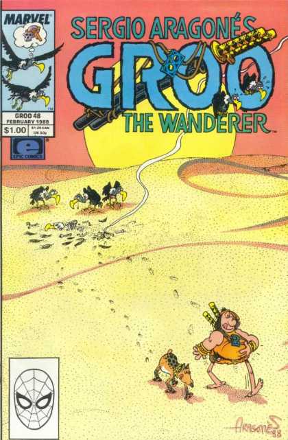 Groo the Wanderer 48 - Desert - Sergio Aragone - Sand Dunes - Vultures - Setting Sun