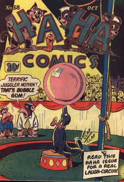 Ha Ha Comics 58 - Circus - Seal - Monkeys - Audience - Big Ball