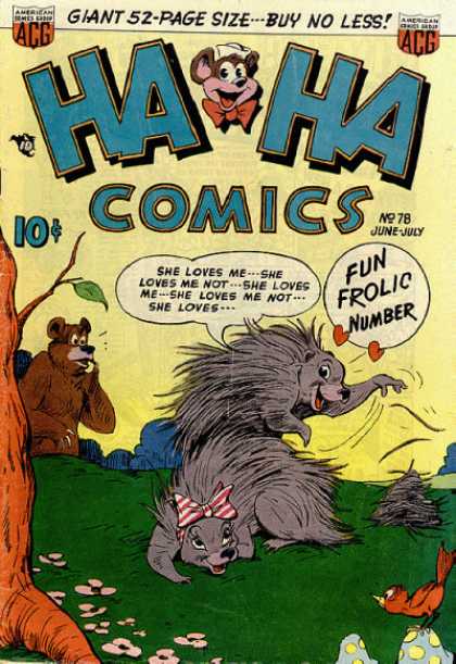 Ha Ha Comics 78 - Bear - Porcupine - Frolic - Fun - Bird
