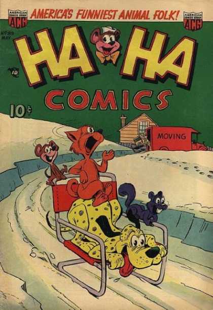 Ha Ha Comics 89 - Dog - Fox - Chair - Sleding - Snow