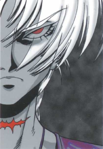 Hagane 3 - Red Eye - Cut Throat - Black And White - Long Hair - Male