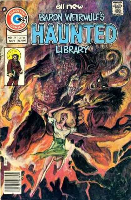 Haunted 24 - Monster - Lady - Cartoon - Fire - Horn