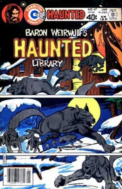 Haunted 47 - 40 Cents - Charlton Comics - Wolves - Full Moon - Fire