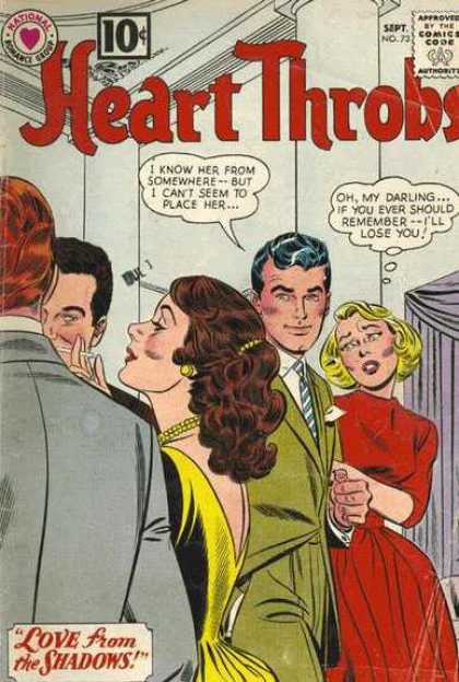 Heart Throbs 73 - 10 Cents - Comics Code Authority - Speech Bubble - Thought Bubble - People