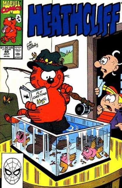 Heathcliff 49 - Aquarium - Fish - Fishing Pole - Cat - Table