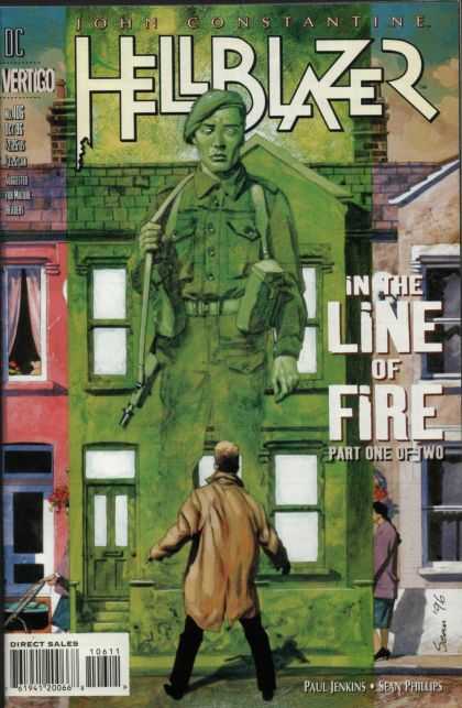 Statue - Green Building - Green Beret - Soldier - Brown Coat Hellblazer 106 - Statue - Green Building - Green Beret - Soldier - Brown Coat
