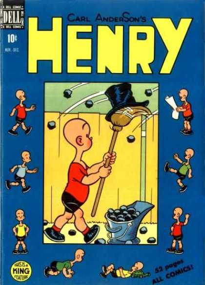 Henry 10 - Boy - Hat - Walking - Broom - Stones