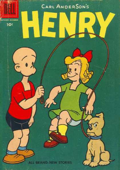 Henry 48 - Skipping - Rope - Dog - Unwilling - Red Bow