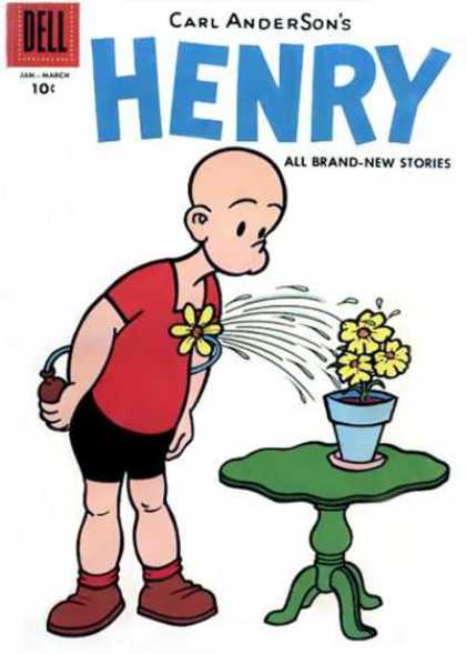 Henry 49 - Flower - Table - Carl Andersons Henry - All Brand-new Stories - Red Shirt