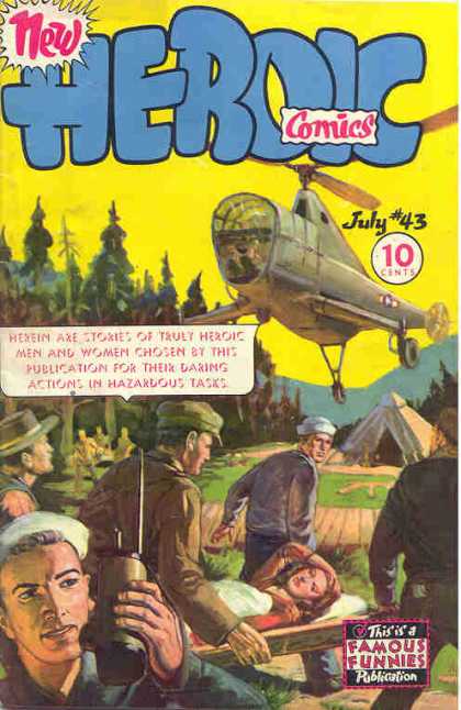 Heroic Comics 43 - Helicopter - Tent - Soldier - Stretcher - Girl