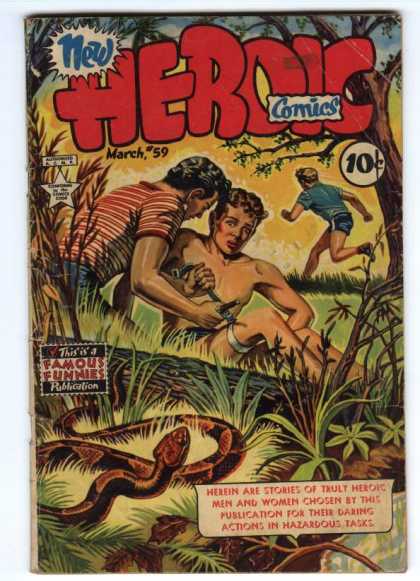 Heroic Comics 59 - Famous Funnies - One Boy Is Running - Tree - Snake - March