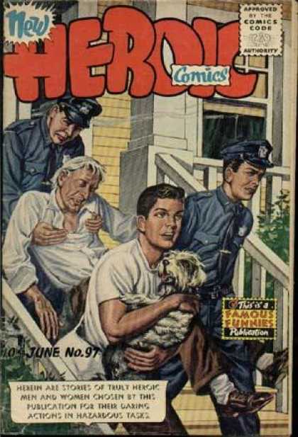 Heroic Comics 97 - Policemen - Front Porch - Dog - Injured Man - Stairs