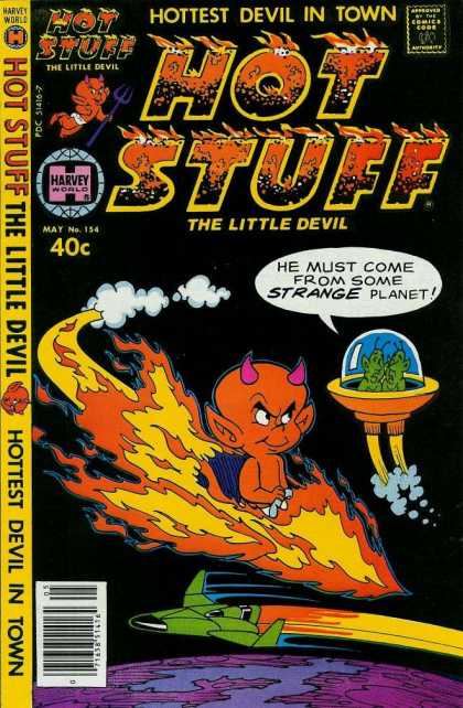 Hot Stuff 154 - Harvey World - The Little Devil - Hottest Devil In Town - Aliens - No 154