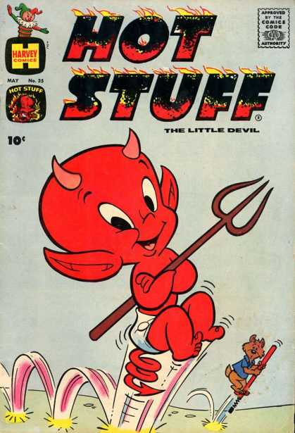 Hot Stuff 35 - The Little Devil - Horns - Pitchfork - Harvey Comics - Jack In The Box