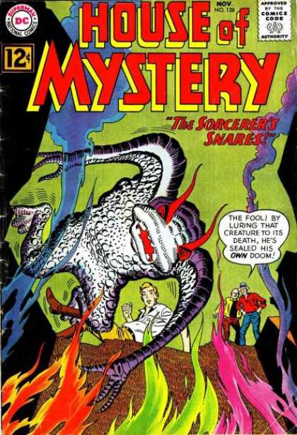 House of Mystery 128 - Dc Comics - The Sorcerers Snares - Smoke - Fire - Monster - George Roussos